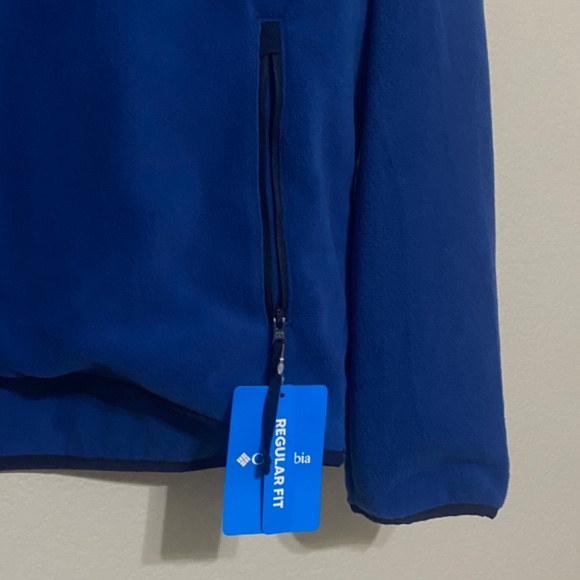Columbia Sequoia Grove Mens  Half Zip Fleece blue Coat Outerwear Size M - Picture 2 of 5